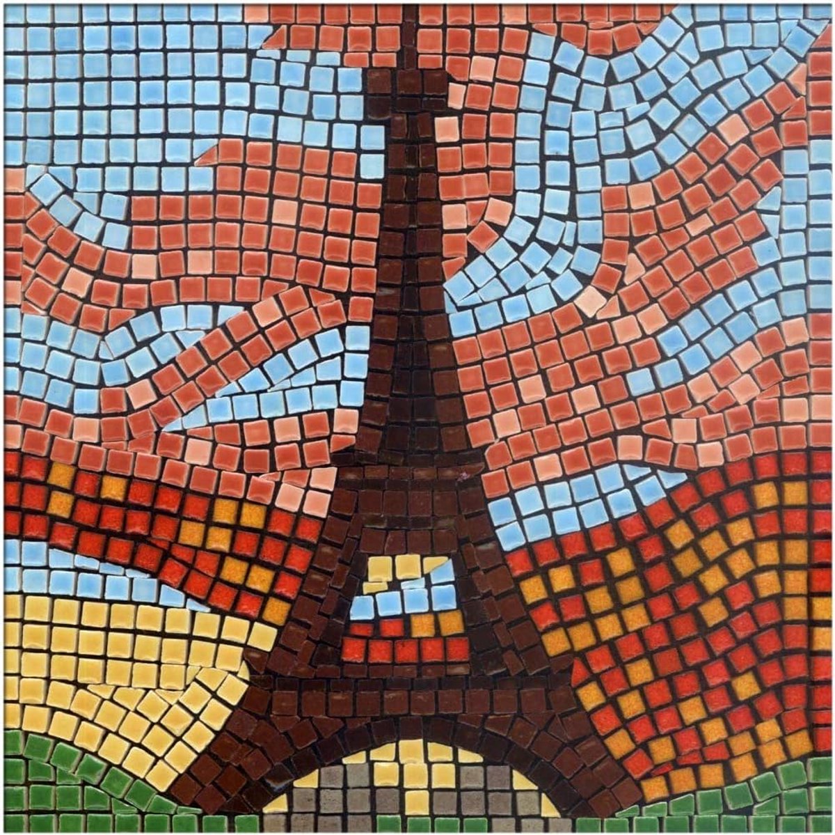 Mozaïekset 20 x 20 cm - Eiffeltoren ontwerp - meer dan 1500 tegels - eenvoudig en magisch gebruik - ShopVlot