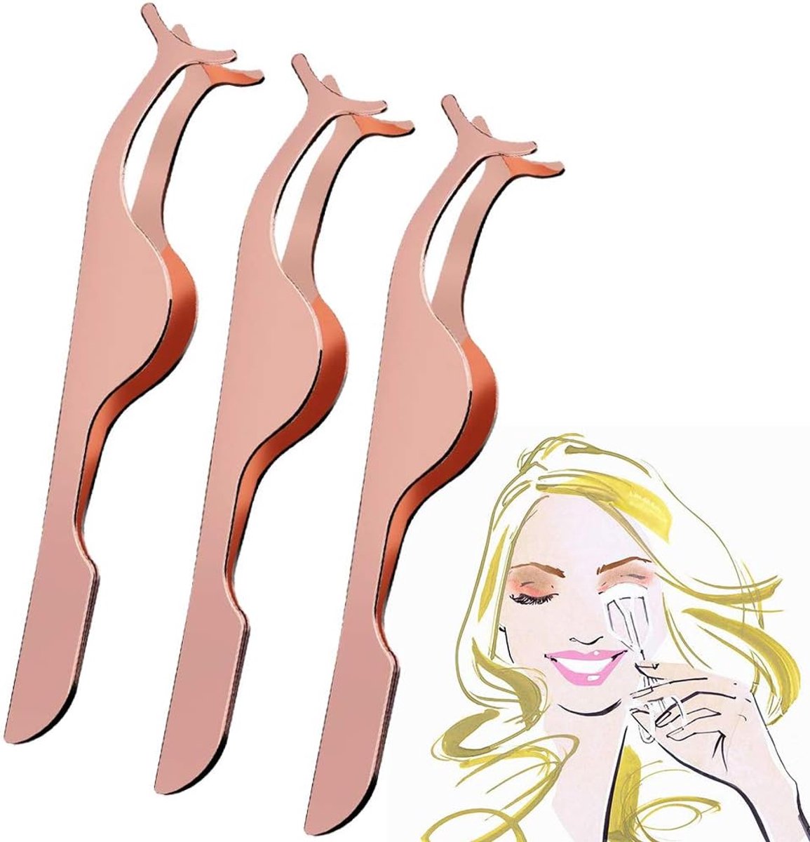 Wimperapplicator Set van 3 - RVS en legering - Duurzaam en veilig - Voor perfecte wimpers - ShopVlot