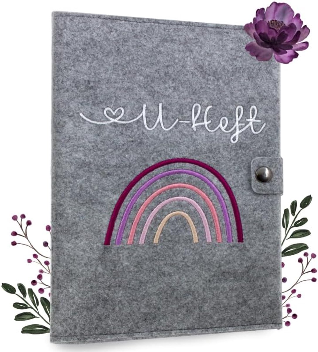 U-booklet en vaccinatiepaspoort hoes - set van 3 - hoogwaardig vilt - gepersonaliseerd met naam - ShopVlot