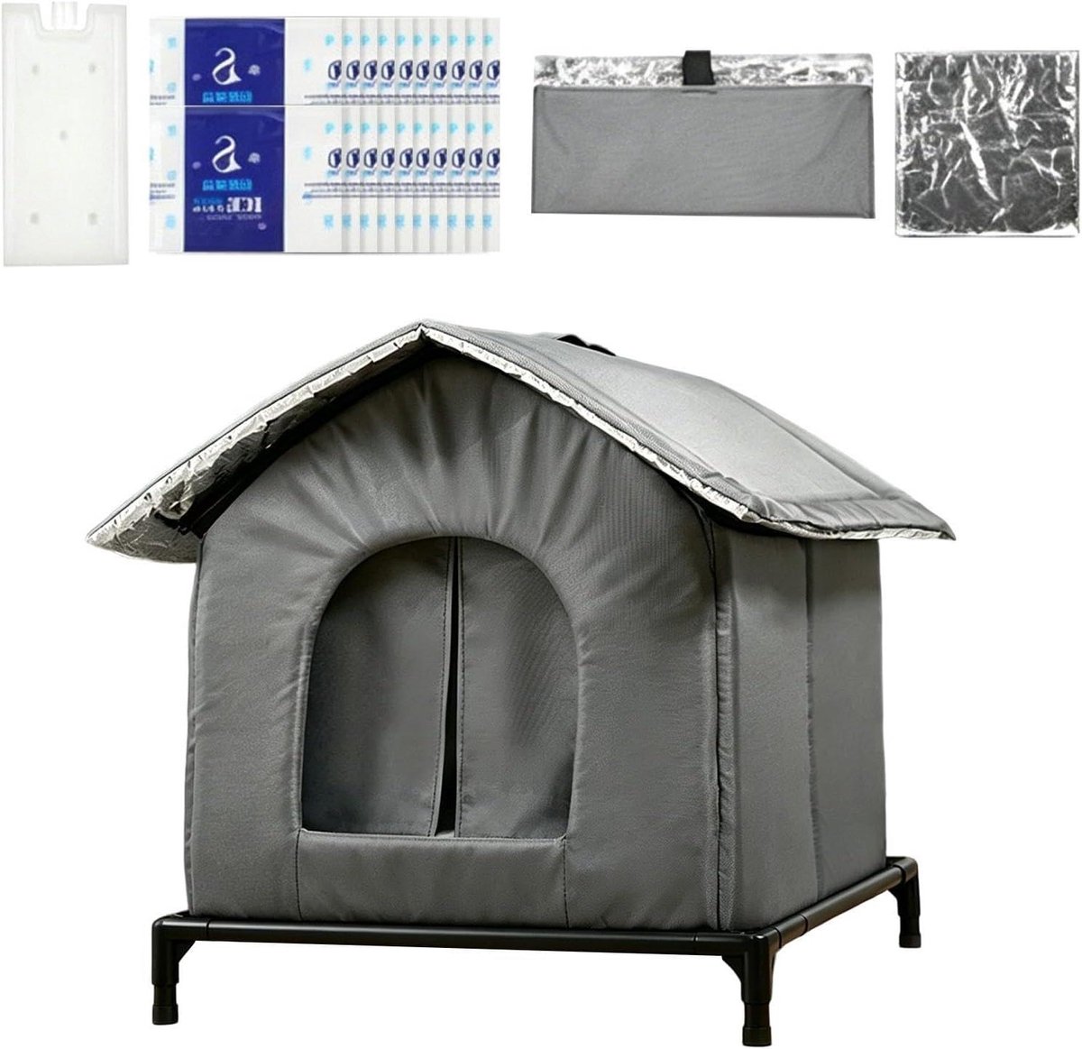 Verkoelend Kattenhuis - Koel Toevluchtsoord - Huisdier Comfort - Dubbellaags Ademend - 36x36cm - Wit