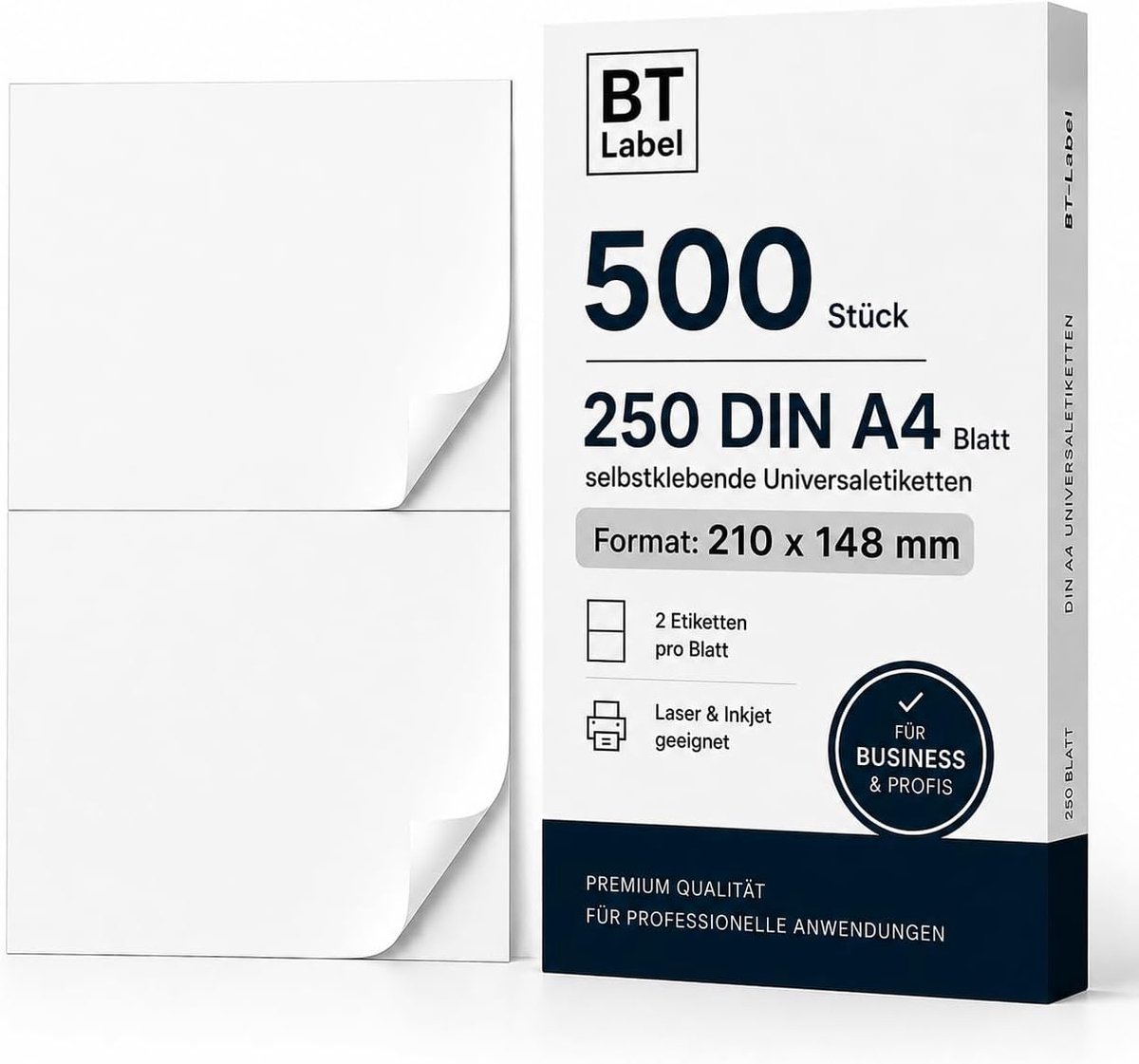 Zelfklevende verzendetiketten 210 x 148 mm - 500 etiketten op 250 vellen - geschikt voor laser- en inkjetprinters - ShopVlot
