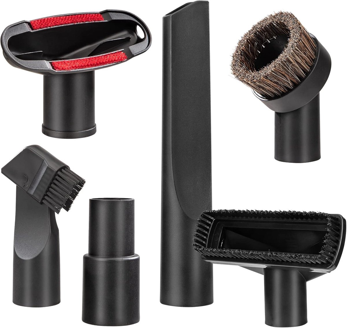 Vacuum nozzle set 6-delig - accessoires voor stofzuiger 32 mm en 35 mm - veelzijdige gebruiksmogelijkheden - ShopVlot
