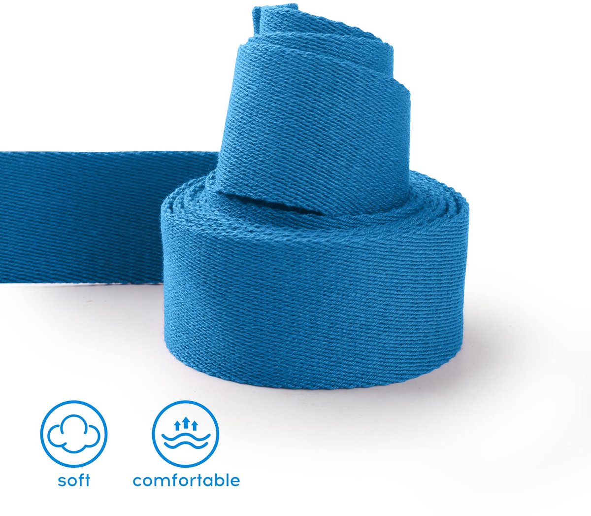 Yoga Riem 1.85/2.5M - D-Ring Gesp - Natuurlijk Katoen - Verbetert Lichaamsflexibiliteit - ShopVlot