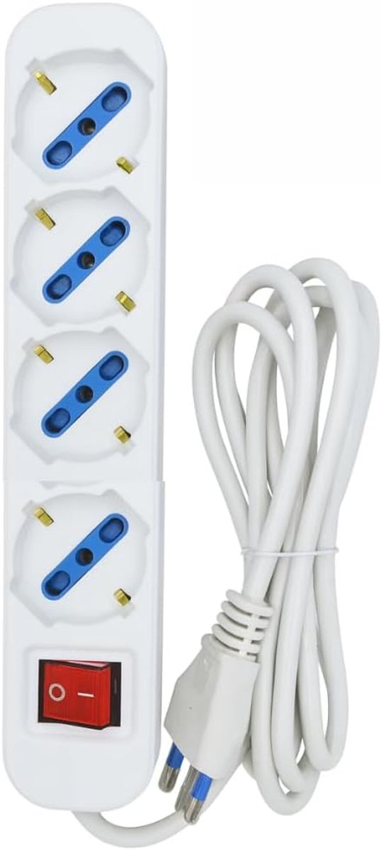 Stopcontact met 4 geaarde stekkers met 16 A-stekker, 4 stopcontacten 10/16 A met overbelastingsschakelaar en kabel 1,5 m
