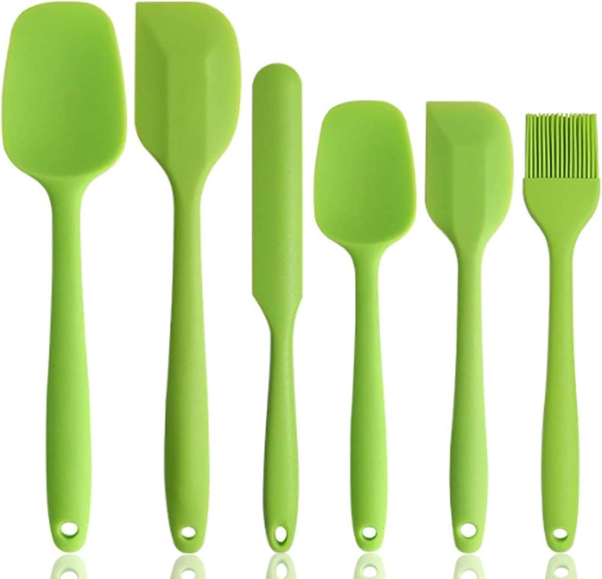 Spatels hittebestendig tot 500°F BPA gratis siliconen deegschraper met metalen kern, non-stick en naadloos eendelig ontwerp voor bakken of koken (groen)