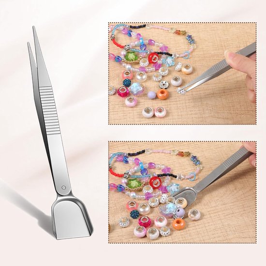 Tang voor ballen, roestvrij staal, piercing bal opdraaier 4 klauwen piercingtang voor kogel om te draaien met schopkoppincet voor pick-up piercing bal elektronische componenten chip — afbeelding 5