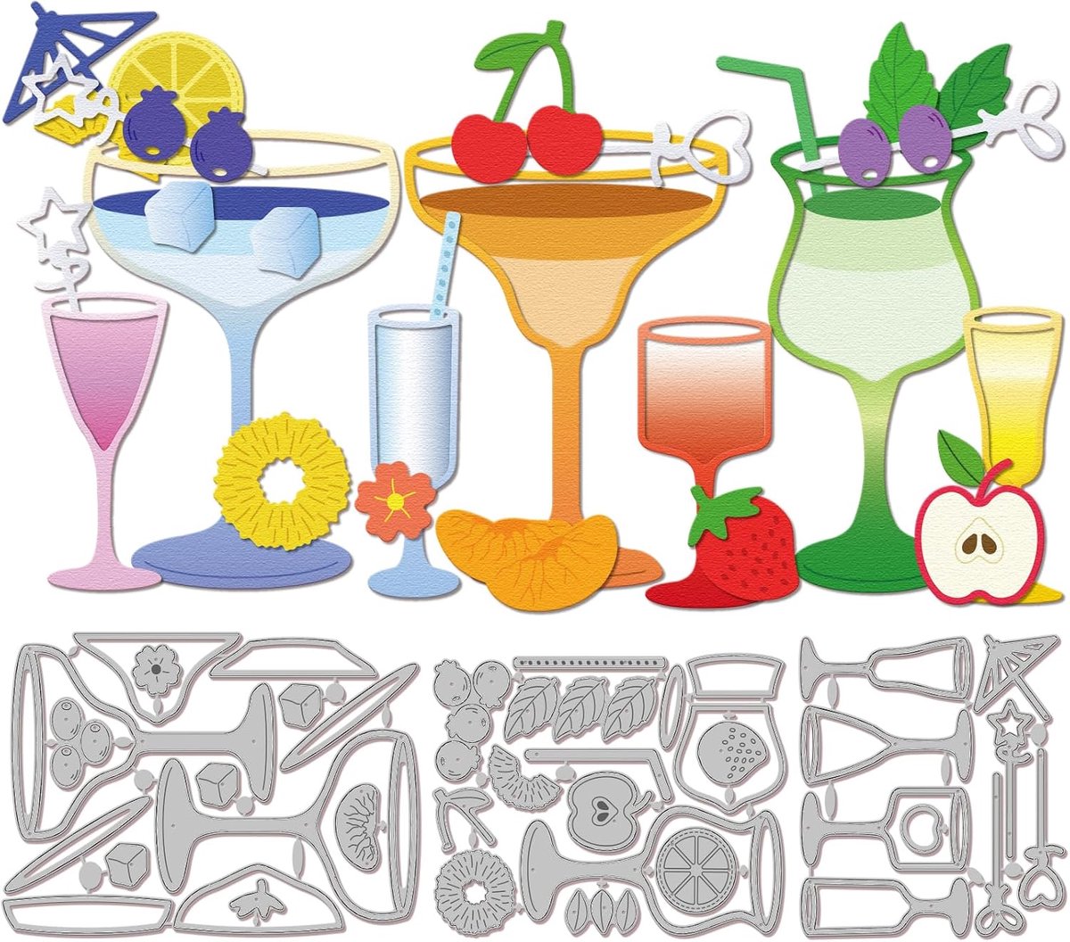 Zomer Cocktail Goblet Snijden Matrijzen Voor DIY Scrapbooking Metalen Vruchten Oranje Ananas Cut Dies Bloem Mint Die Cuts Voor Kaarten Maken Embossing