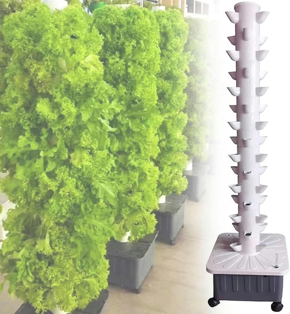 15 lagen, 45 gaten hydrocultuur kweeksysteem, grondloos kweken, Garden Aeroponic kweekset, Aquaponics kweeksysteem, verwijderbare PP-kolonisatiebekers