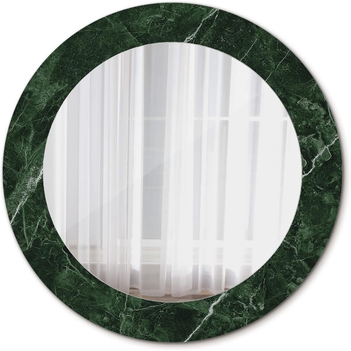 Ronde Ø 60 cm Glas Interieur Decoratie Gedrukt Modern Spiegel Hangende Spiegel DIY - Groen marmer