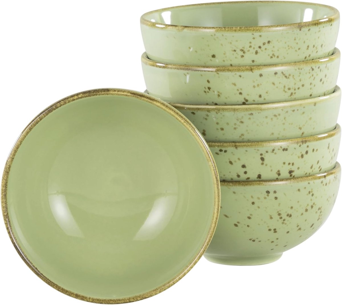 6-delige dipschaal 11,5 cm, Nature Collection, GREEN 22081, steengoed