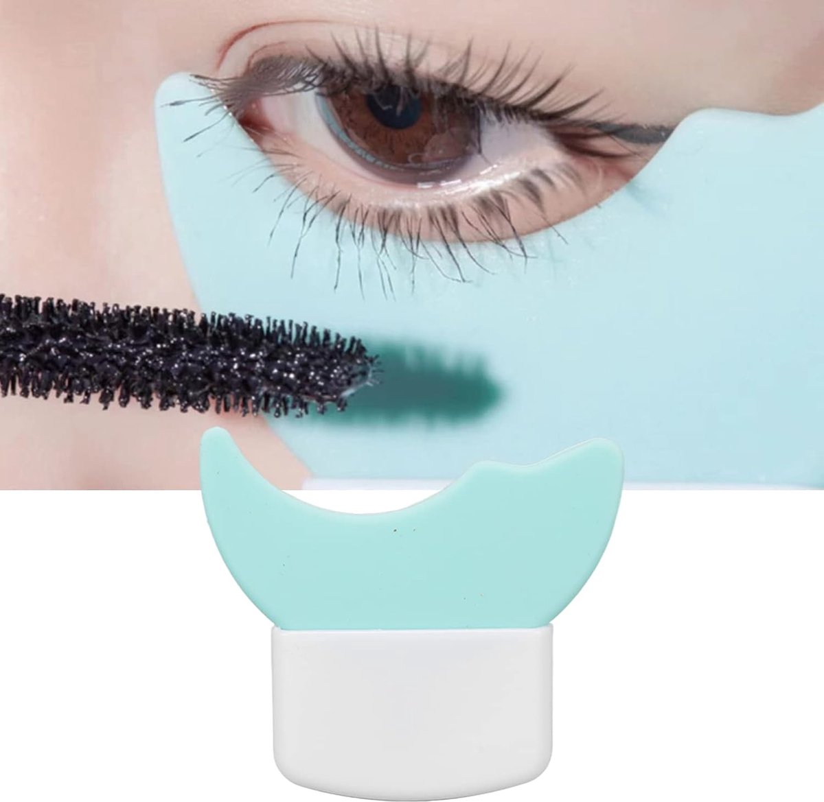 Mascara Protector siliconen mascara-applicator ter voorkoming van afval, draagbaar, twee bochten, wimperbescherming, gereedschap, snel make-up gereedschap voor luie ogen voor prins