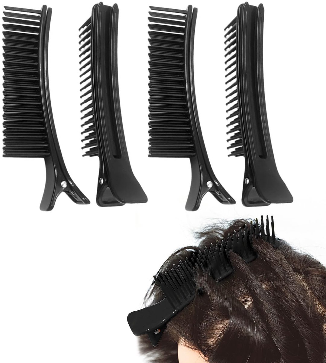 Haarclips met kamtanden - 4 stuks - creatieve haarklemmen - blijven op hun plek - SnelShoppen