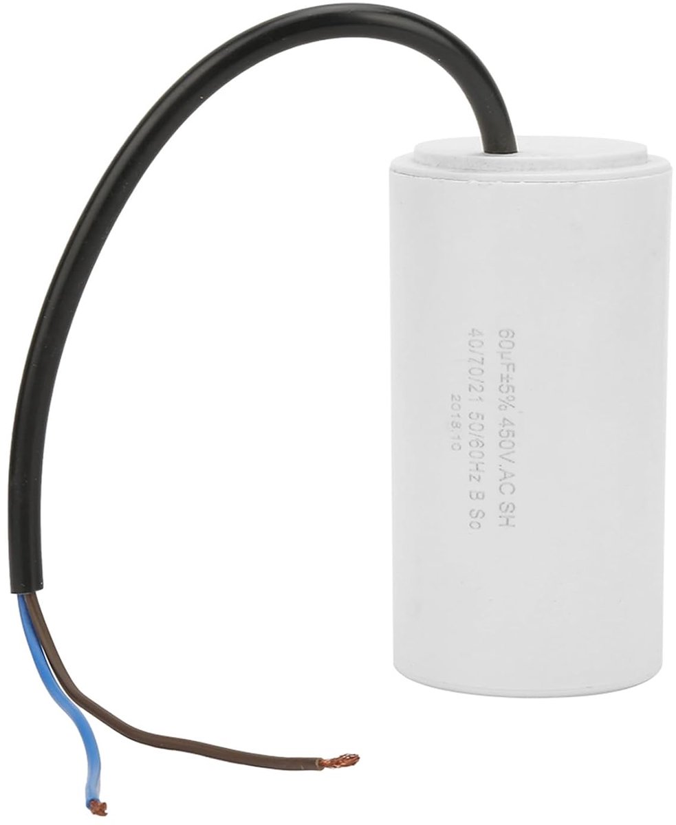 Veiyi Condensator 60μF 450V, startcondensator, ontstoringscondensator, motorloopcondensator, voor huishoudelijke elektrische apparaten