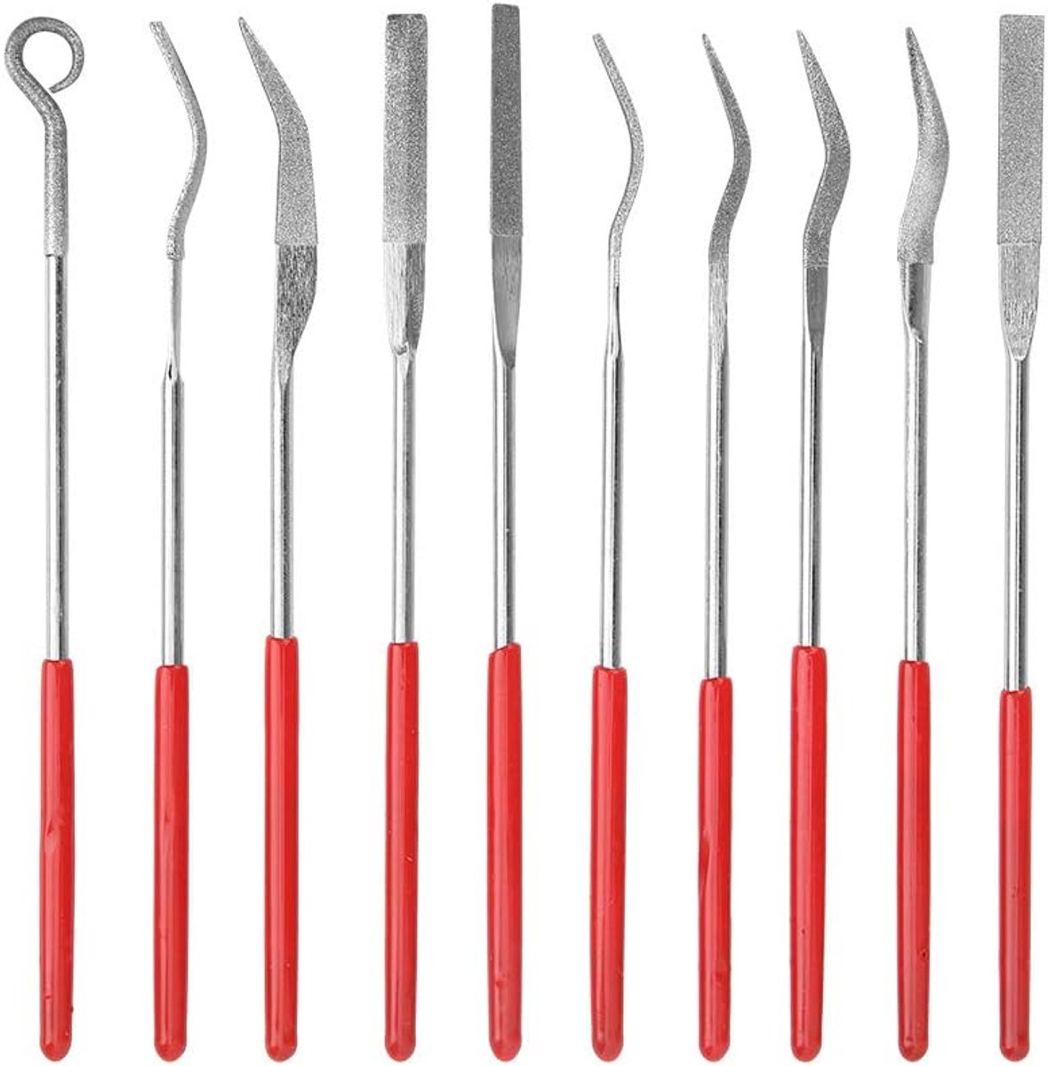 Platte Naald Vierkante Ronde Vorm Rifler-vijlen voor Metalen Juweliers Glas Houtsnijwerk Handzaam Gebogen Vijlen Legering Lapidair Keramisch Gebogen Gereedschap