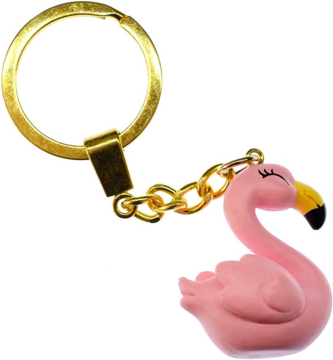 Flamingo sleutelhanger flamingo's vogel vogels dierentuin plastic roze - handgemaakte mode-sieraden - sleutelhanger rits, 35mm, Kunststof, niet bekend