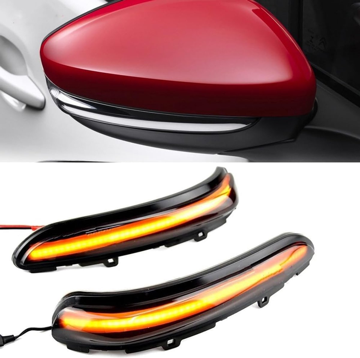 1 paar led-zijspiegelknipperlichten voor Peugeot 208 2008 Citroen C3 MK3 C4 Cactus Opel Corsa F (zwart)