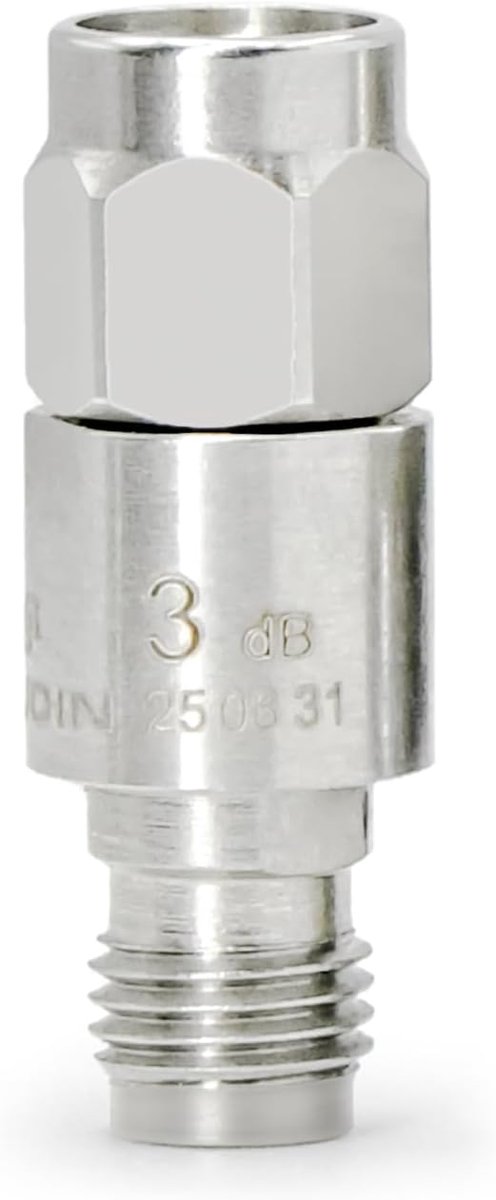 12,4 GHz 3 dB RF coaxiale dempingsapparaat, 2 W 50 Ohm SMA stekker naar bus, RF coaxiale SMA Attenuator vaste dempingsregelaar 5 stuks koperen dempingsschakels