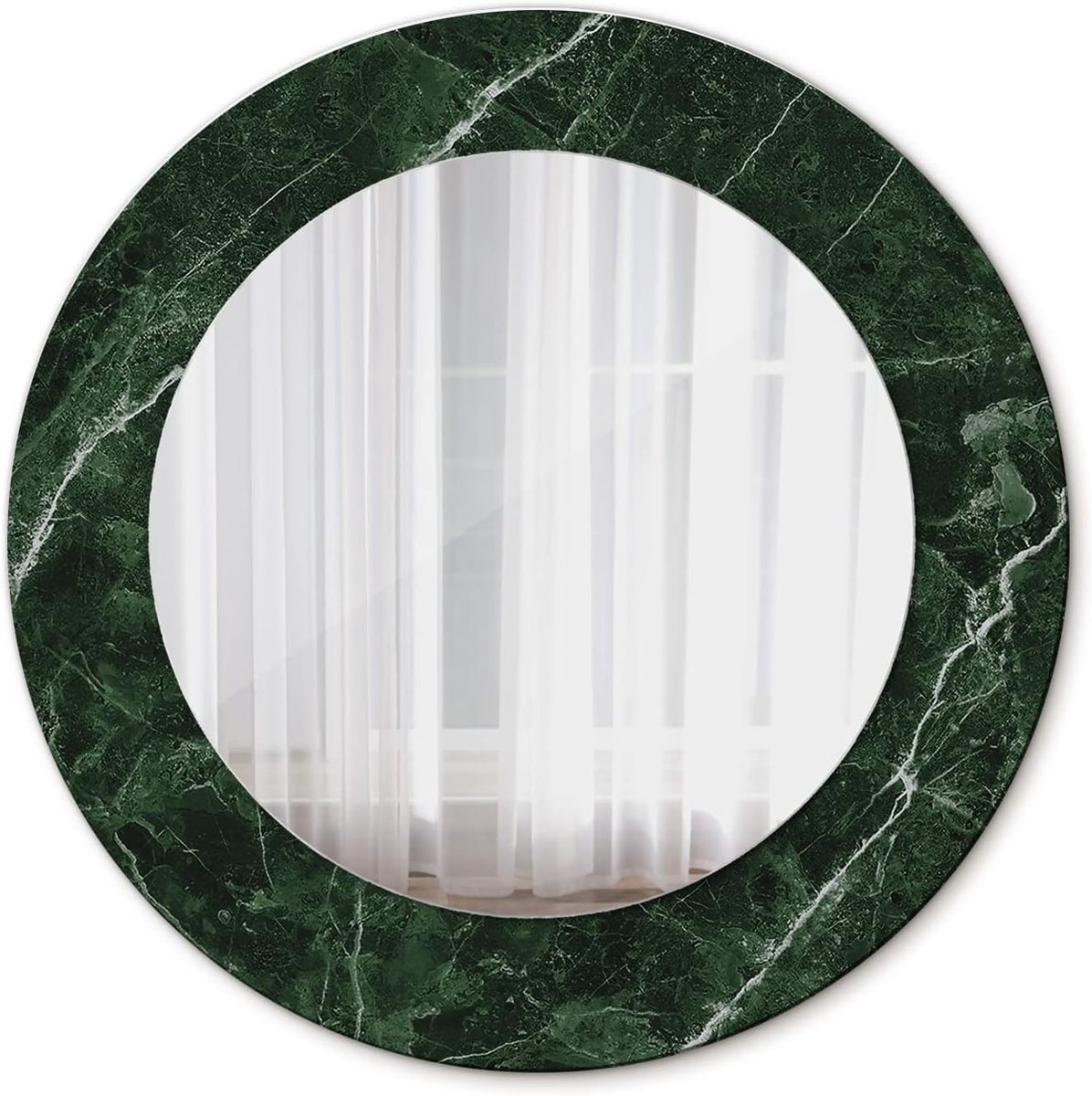 Ronde Ø 50 cm Glas Interieur Decoratie Gedrukt Modern Spiegel Hangende Spiegel DIY - Groen marmer