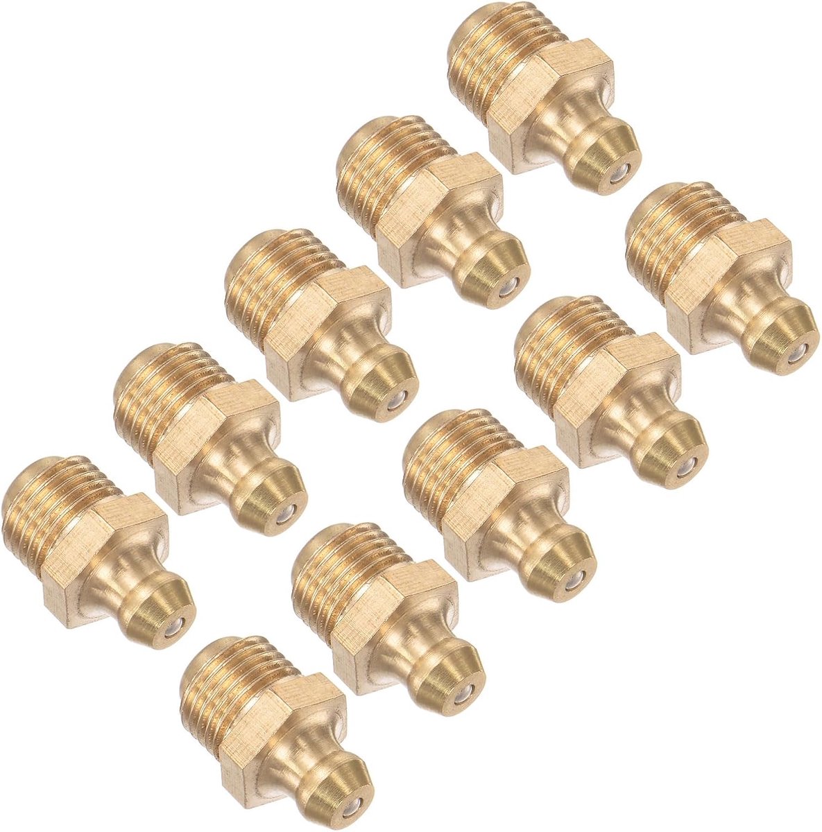 rechte vetfitting, | M10x1mm metrisch | Hydraulische vetnippel - (Toepassingen: voor het vervangen van ontbrekende of gebroken oliefitting), 10-delig
