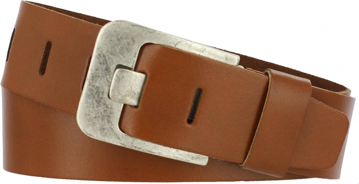 Riem 5cm | Sleuf Glad Leer Dames/Heren | Kleur: Zwart | Riemmaat: 115 (totale lengte: 130cm) | 100% Echt Leer | Nikkelvrije gesp