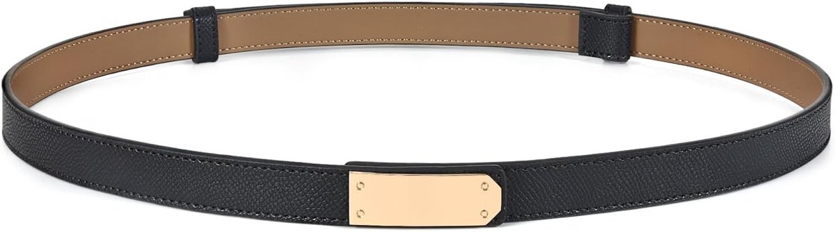 leren smalle riem van echt leer, verstelbare riem met legeringgesp, geschikt voor jurken, jeans en jassen