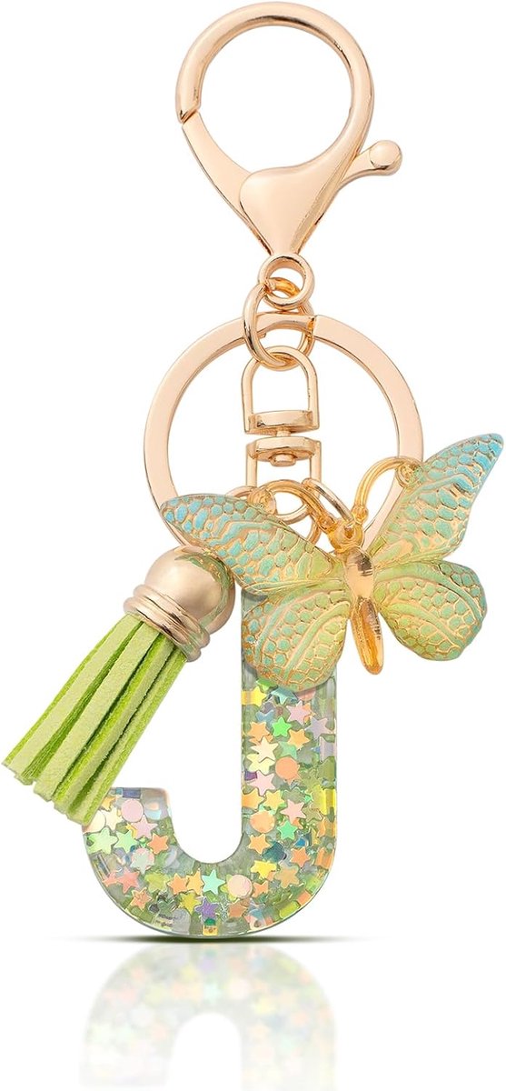 Sleutelhanger met Letter Beginletter Alphabet Vrouwen | Geschenken Gepersonaliseerde Sleutelhanger met Letter voor Vrouwen, een Leuk Accessoire voor Sleutels Tas of Rugzak