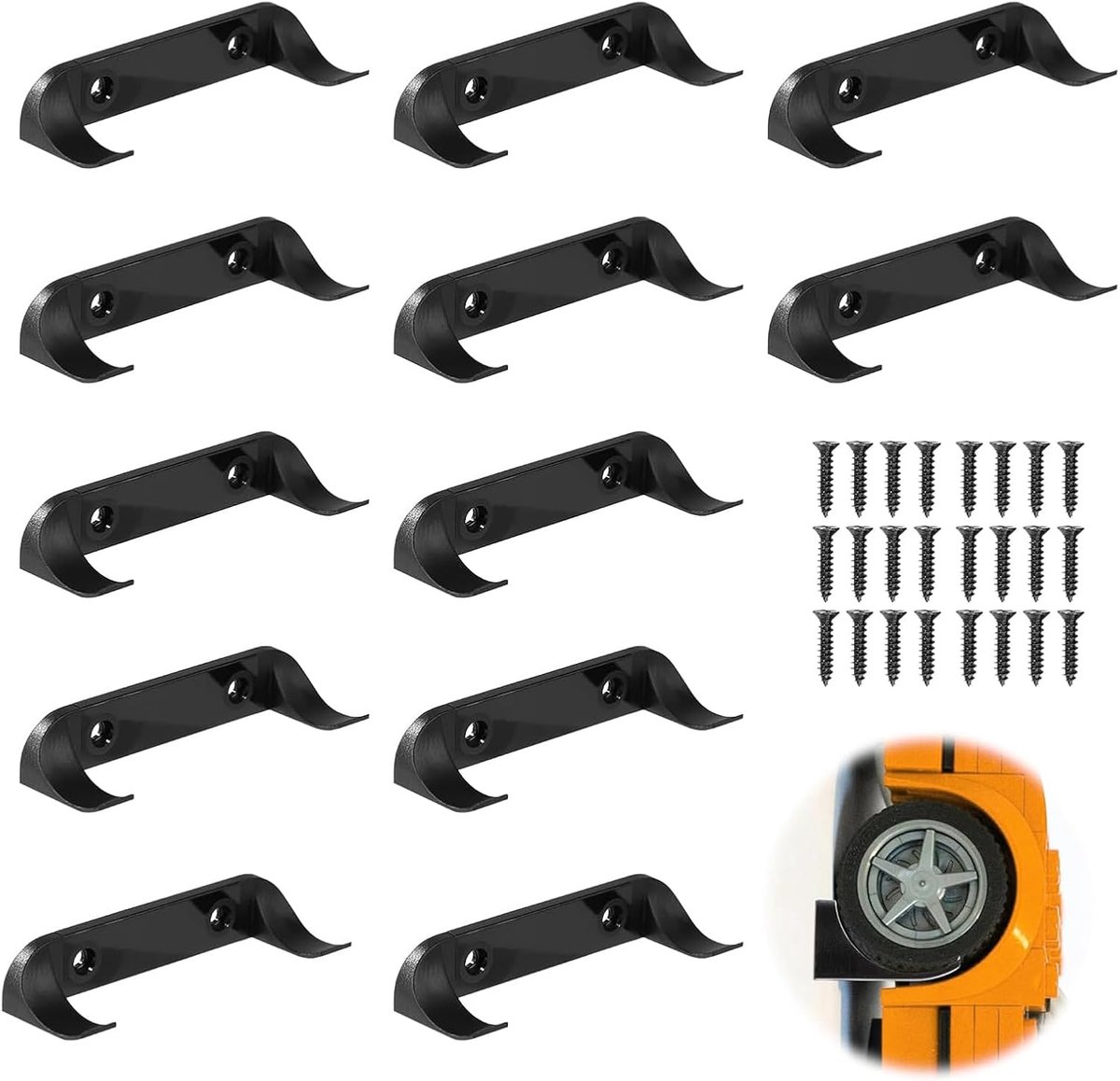 12 stuks wanddisplay compatibel met Speed Champions en Auto F1, verticale wandhouder voor modelauto's, voor verzamelaars van raceauto's