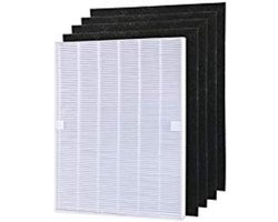 4 stuks luchtreiniger onderdelen Koolstof voorfilters en 1 stuk Hoofd HEPA-filter voor Winix 115115 5300 5500 6300