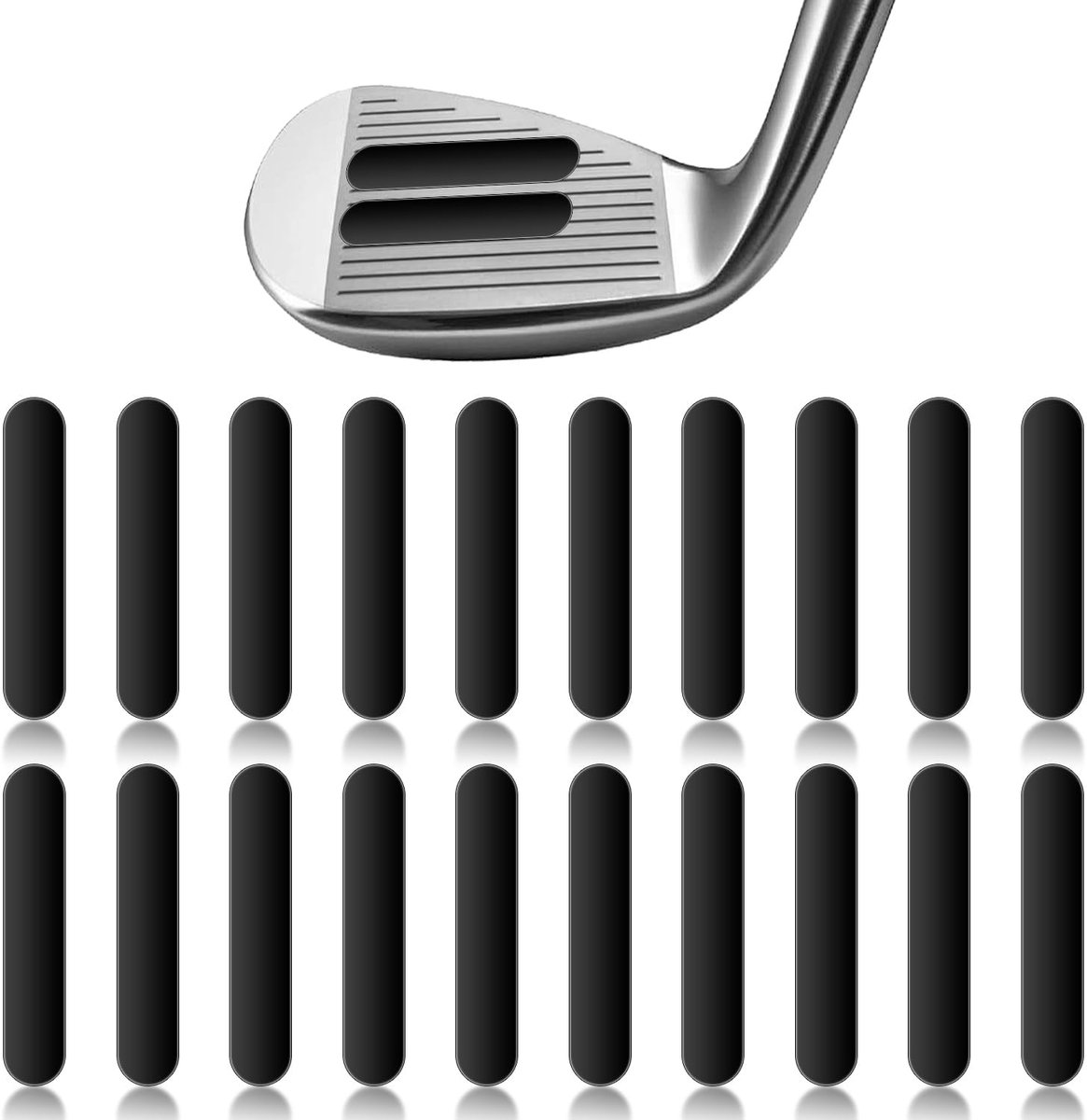 Set van 20 golfloodbanden, zelfklevend tape 3g voor aanpassing van clubs en rackets (Zwart)