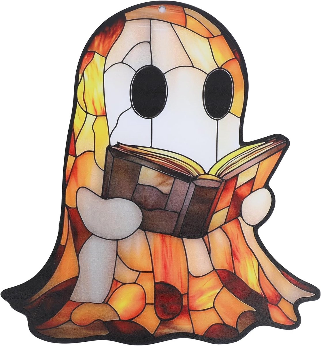 Halloween Hangende Ornamenten, Schattige Spookleesboek Acryl Wanddecoratie Grappige Halloween Spook Raamdecoratie voor Binnen en Buiten Kunst Aan de Muur