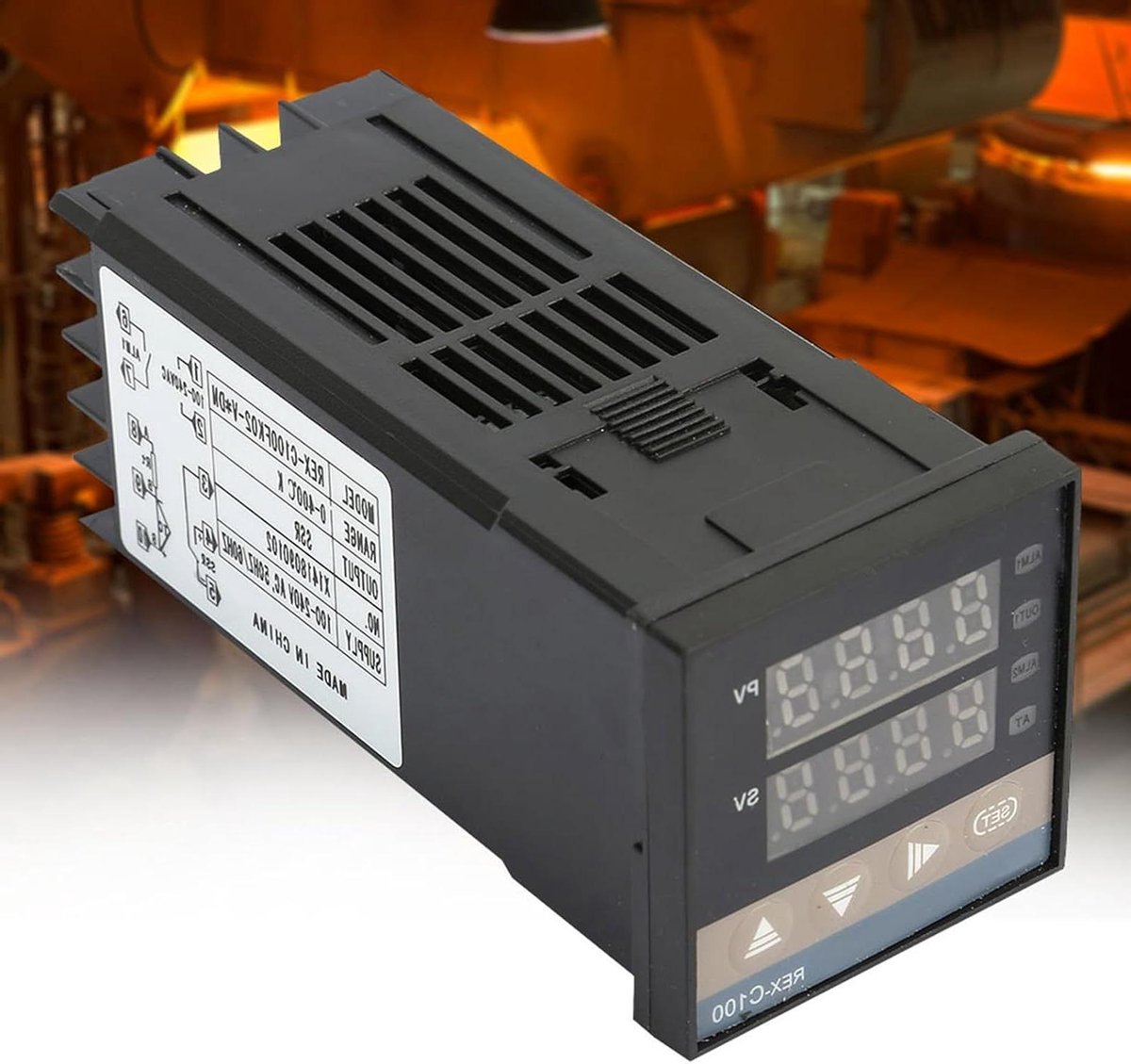 Digitale Temperatuurregelaar - PID Controller Thermostaat - Temperatuur Regelen - Drie-delige Set - 48x48x110 mm - Zwart