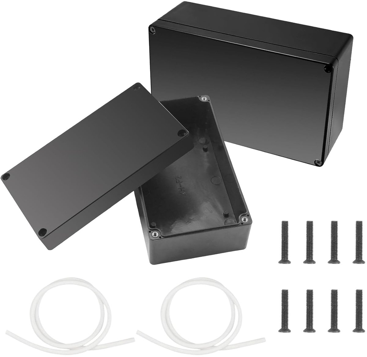 2 stuks aansluitdoos zwart 158 x 90 x 60 mm verdeeldoos IP65 waterdichte aansluitdoos opbouw verdeeldoos ABS lege behuizing kunststof klein voor vochtige ruimte elektrische doos