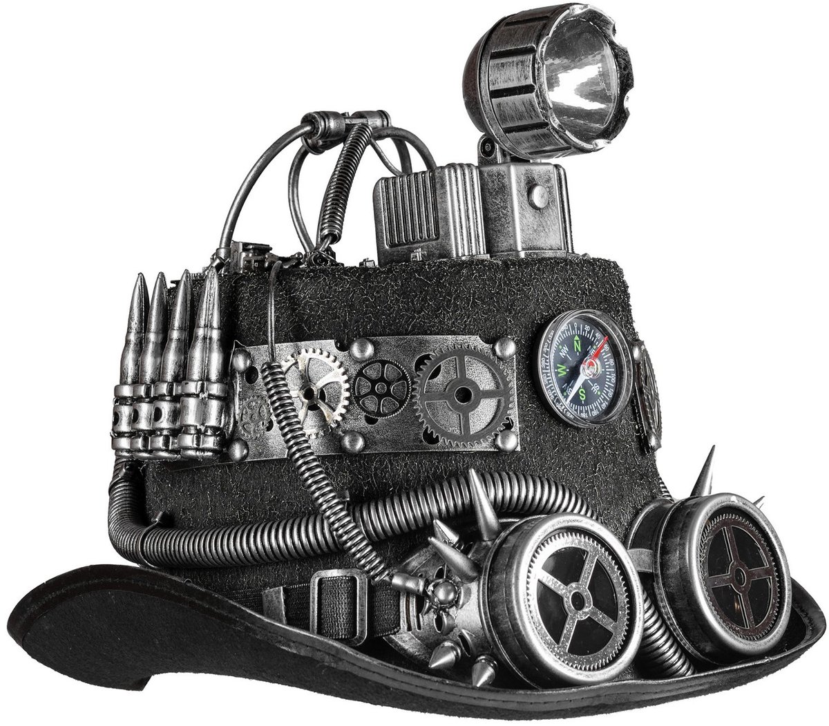 Luchtpiraat Steampunk Hoed Met Lamp - Carnaval Vampier Heksen Mantel Halloween