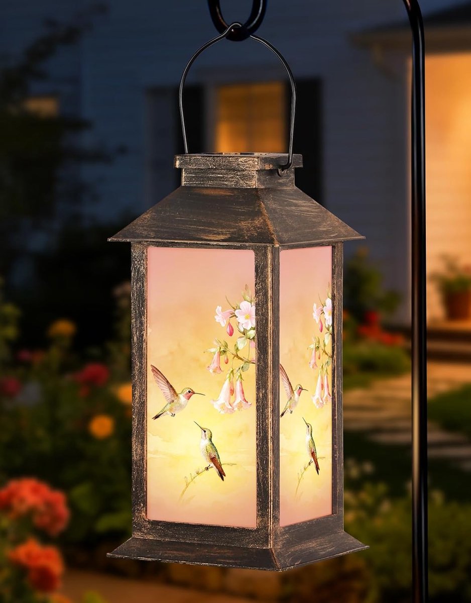 Solar-lantaarn voor buiten, waterdicht, vlinder-zonlamp voor tuindecoratie, om op te hangen aan hof of terras, cadeau voor verjaardag en Moederdag voor vrouwen