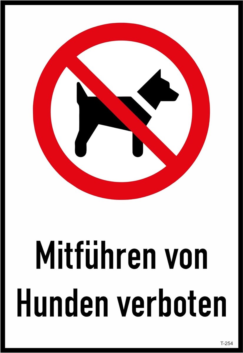 Honden verboden sticker 23 x 16 cm - zelfklevend - glossy UV-print - veilig gebruik binnen en buiten - ShopVlot
