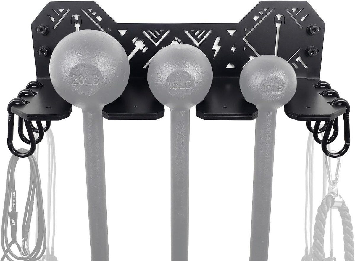 Muurbeugel voor Macebells - 4,75mm massief staal - incl. UHMW beschermpad - ideaal voor Home Gym - ShopVlot