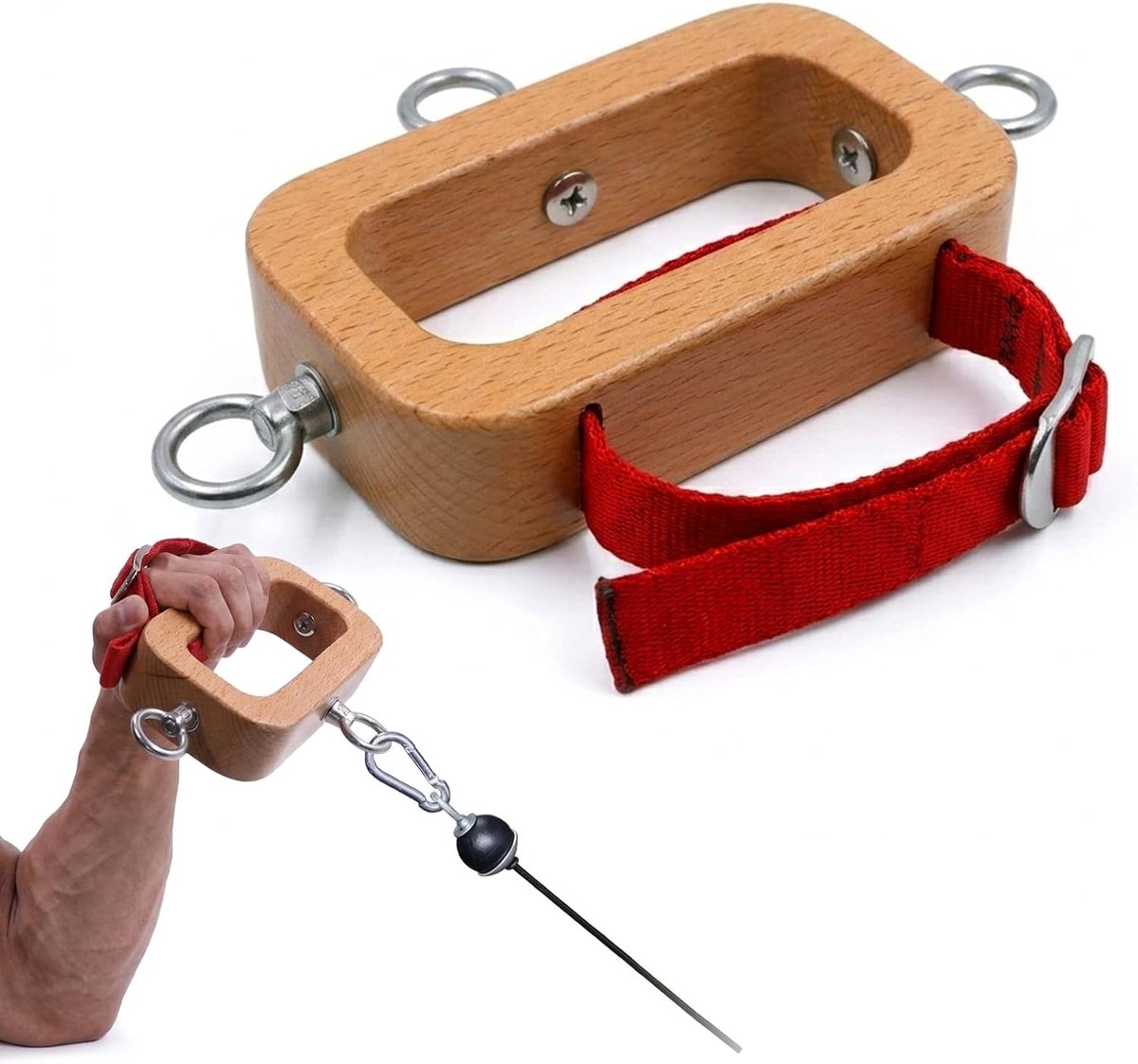 Armworsteltrainer - Beukenhout - Verstelbare handgreep - Verbeter polscontrole - ShopVlot