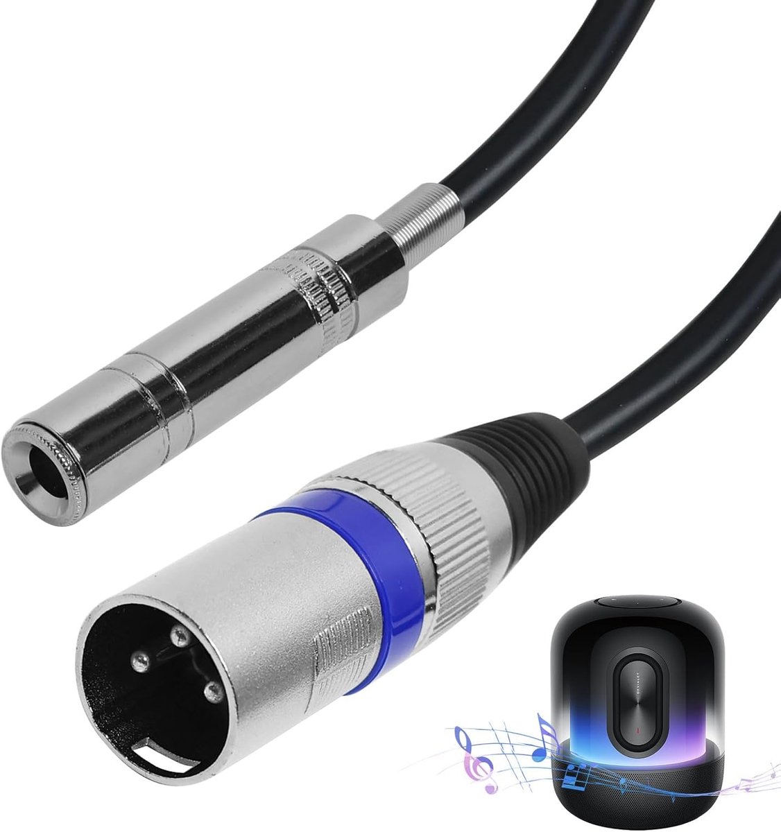 XLR kabel 0.3m - XLR naar 6.3mm jack - gebalanceerd - ideaal voor audio-opnames - ShopVlot