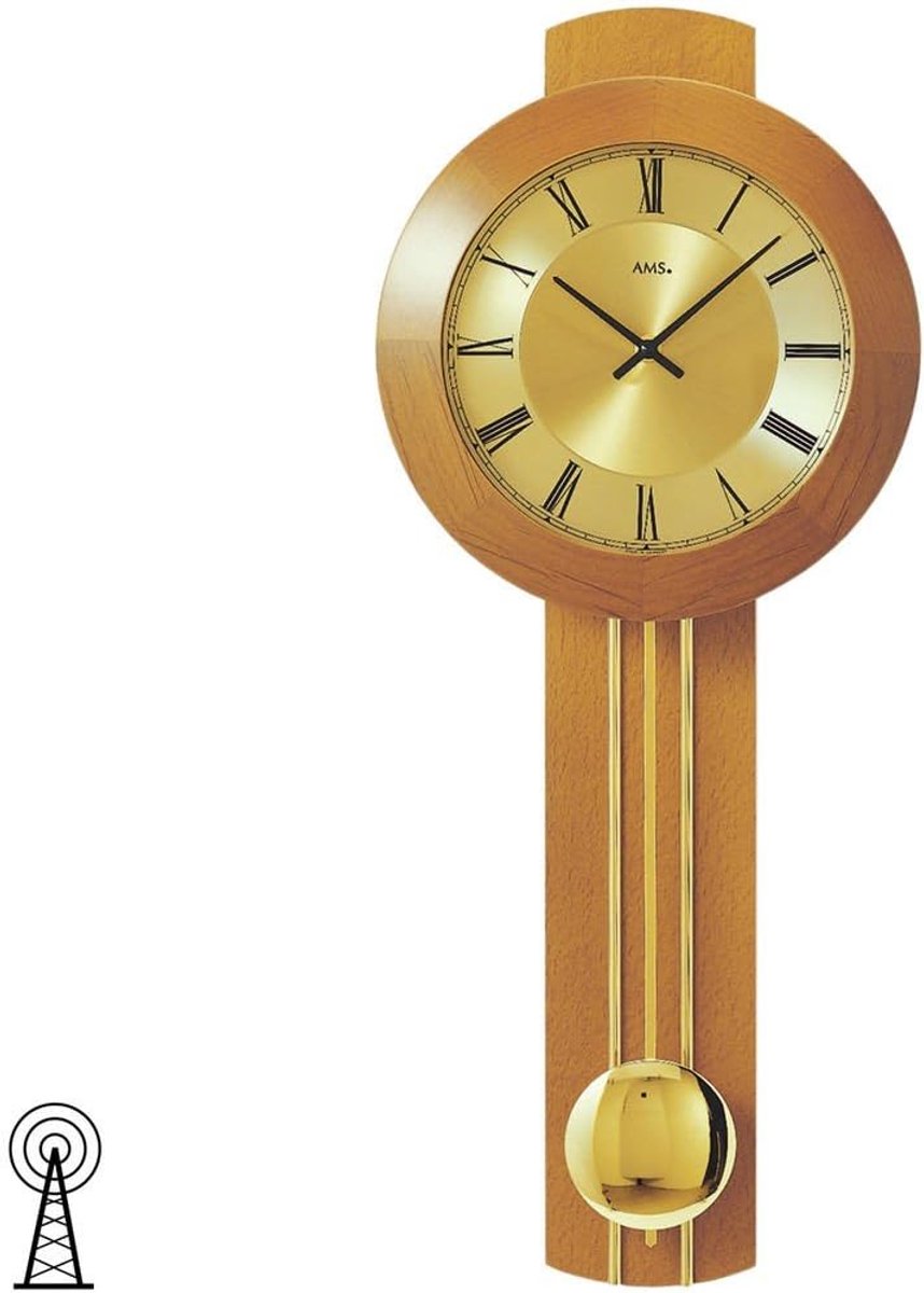 Wandklok - moderne stijl - kersenhoutkleur - pendulum functie - perfect voor elke ruimte - ShopVlot