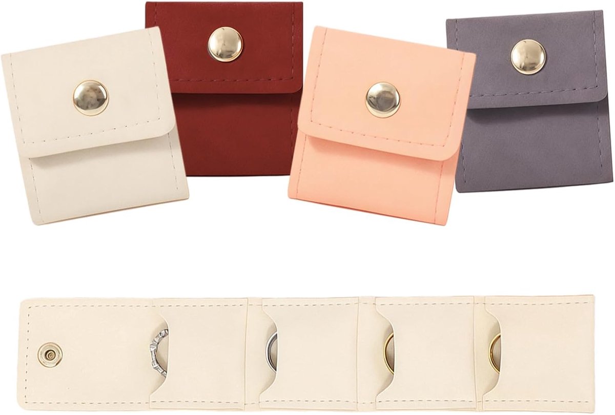 Juwelenorganizer opvouwbaar - mini leren reistas - compact en praktisch - perfecte reisoplossing - ShopVlot