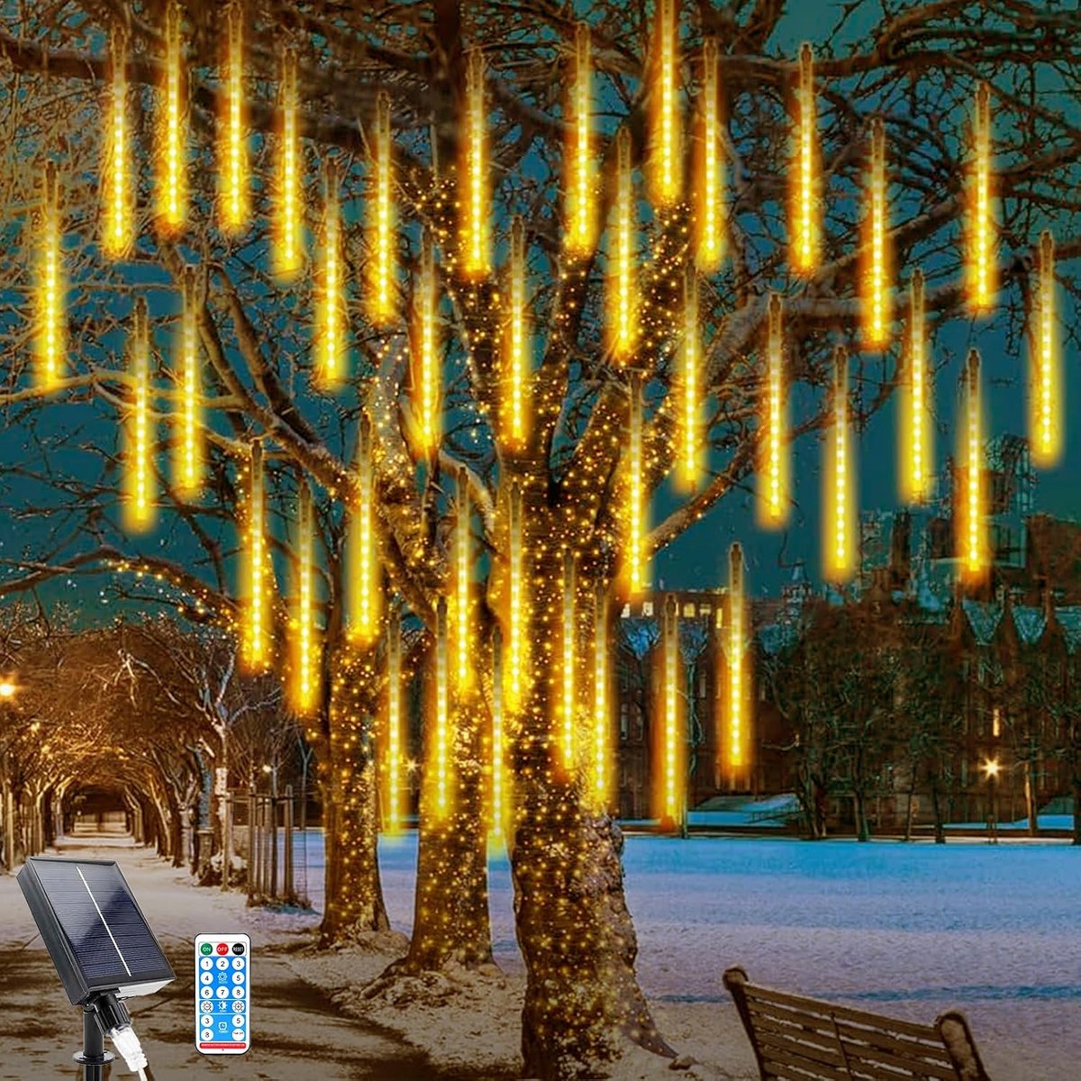 Solar fairy lights 30 cm - 10 buizen - 240 LED's - waterproof met afstandsbediening voor tuin - ShopVlot