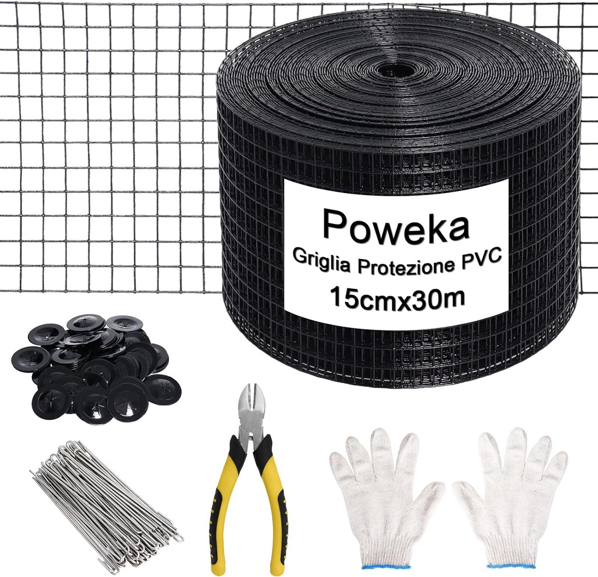 Solar panel bescherming 15 cm x 30 m - PVC gaas met roestvrijstalen bevestigingsmiddelen - ShopVlot