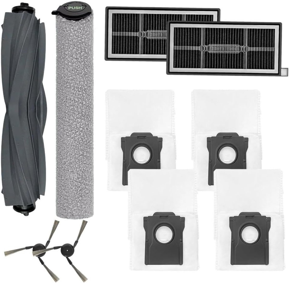 reserveonderdelen stofzuiger S70-serie - zijborstels, filters, dweilen, stofzakken - duurzame materialen - ShopVlot