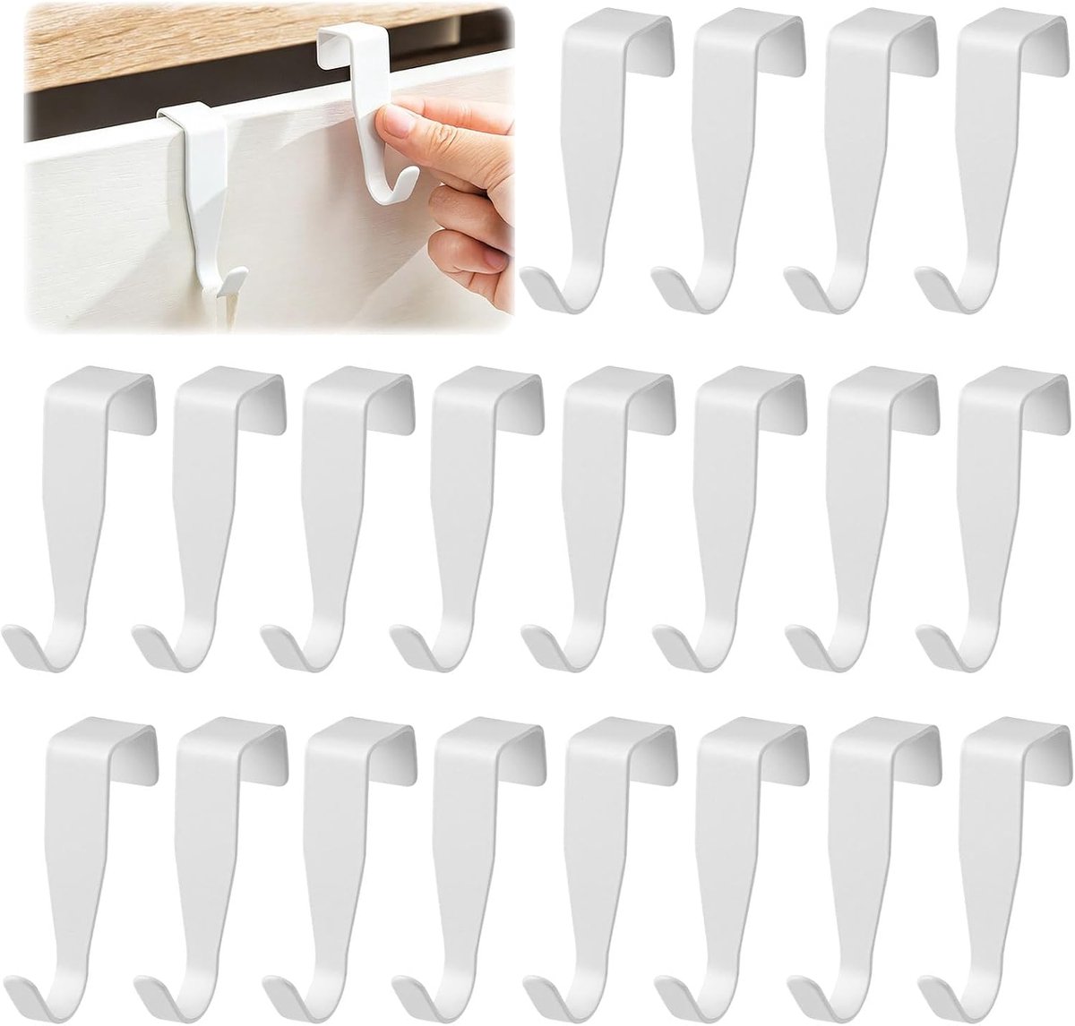 Kledinghaken 6,5cm - RVS Deurhaken - Water- en roestbestendig - Voor het ophangen van kleding - ShopVlot