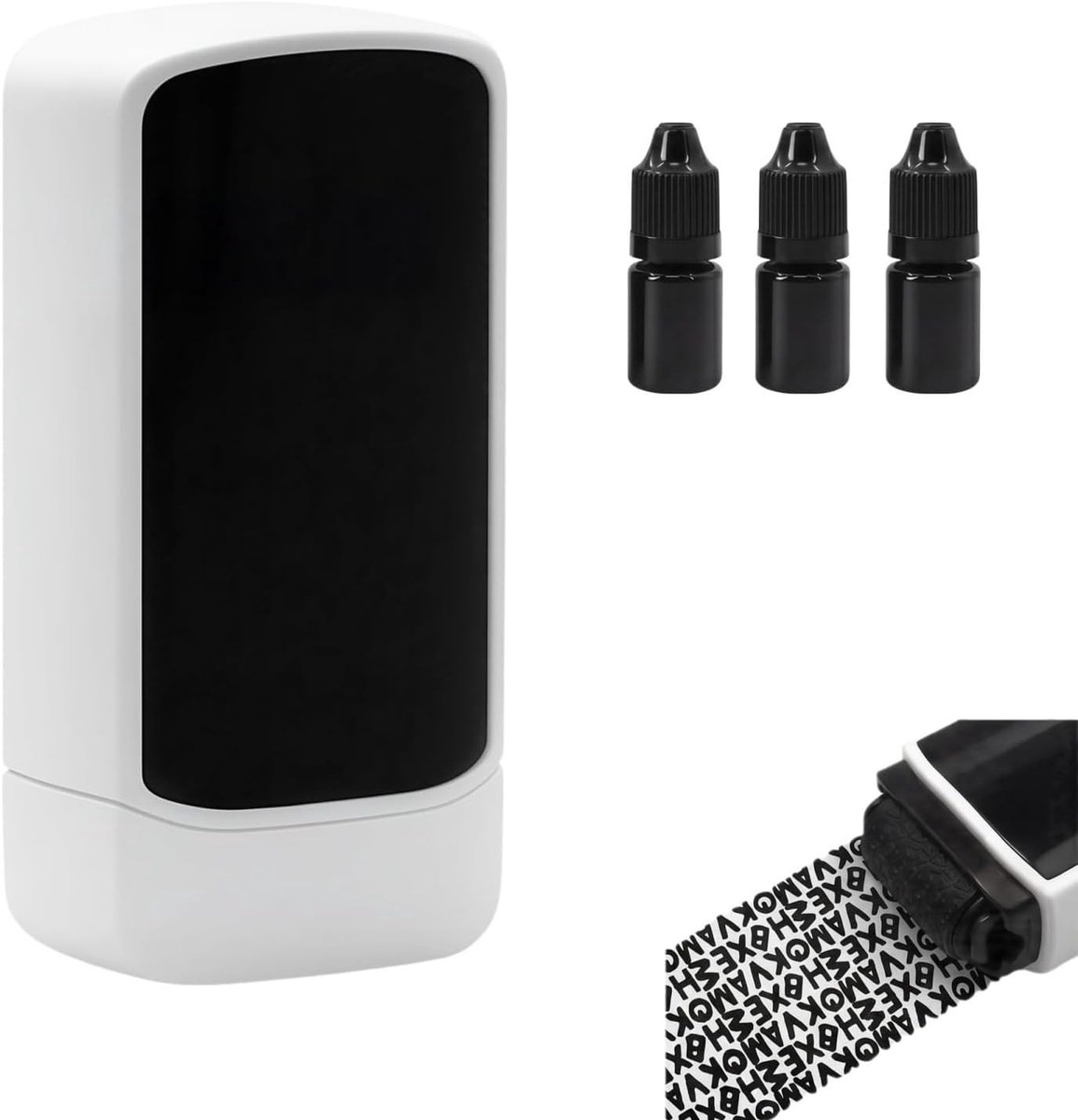Privacy rollenstempel 16 mm - vertrouwelijke stempelroller - 3 navultinten - veilig zwartmaken van adressen - ShopVlot