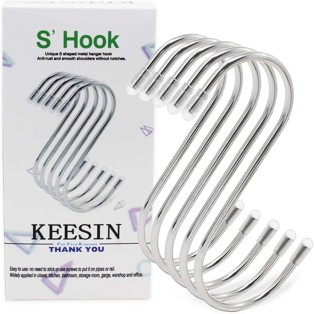 S-vormige metalen hanghaak 15 stuks - roestvrij staal - multifunctioneel - ideaal voor kleding en handdoeken - ShopVlot