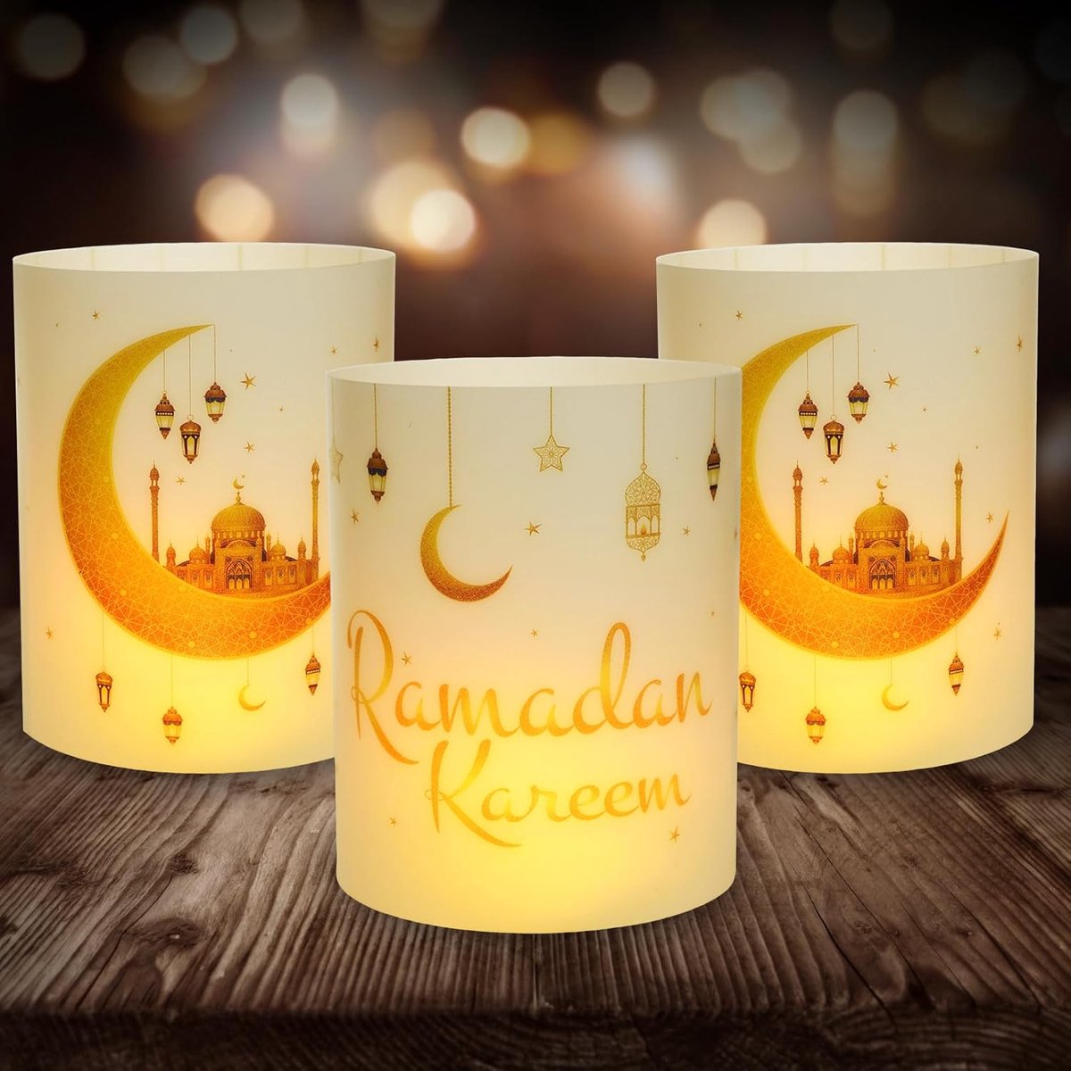 Tafeldecoratie lanterns 12 stuks - Ramadan lantaarns - klassieke motieven - sfeervolle verlichting - ShopVlot
