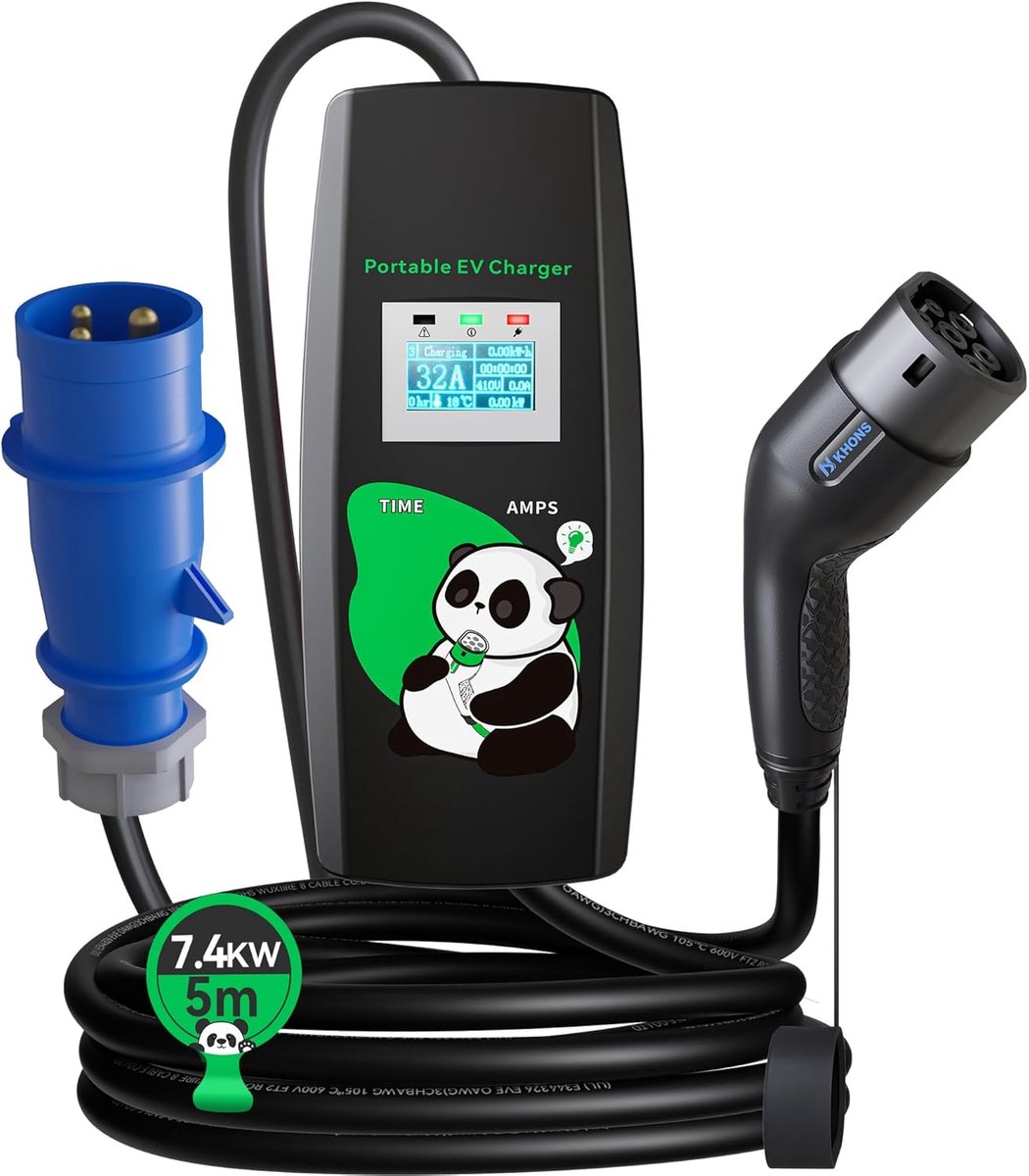 Mobiele Wallbox 7.4kW - Plug & Play - Type 2 Laadkabel - Snelladen voor elektrische voertuigen - ShopVlot