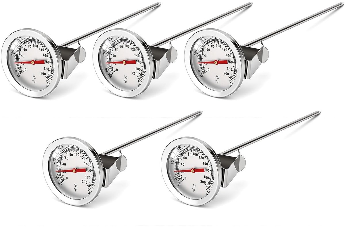 Sonde wijzerplaatthermometer 0-300°C - roestvrijstalen hittemeter - 300mm sonde - ideaal voor hoge temperaturen - ShopVlot