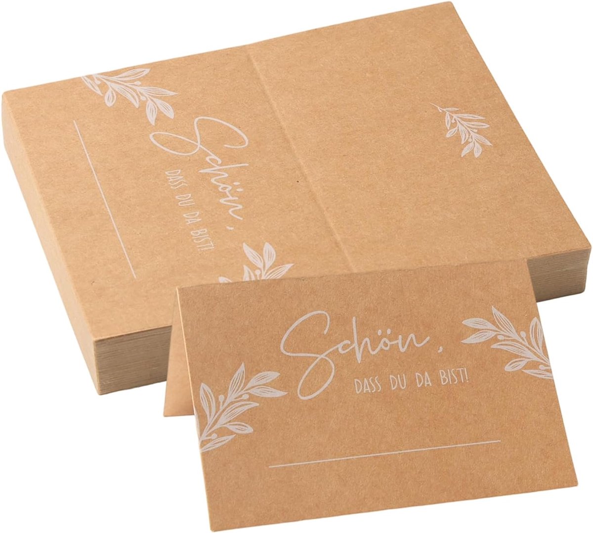 Tafelkaarten 100 stuks - Kraftpapier 11 x 8,5 cm - Leeg voor personalisatie - Perfect voor bruiloften en feesten - ShopVlot